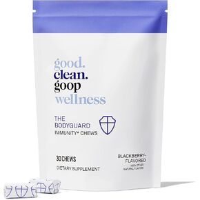 good.clean.goop العافية والجمال يمضغ الجلد | مكمل غذائي لبشرة متوهجة | فيتامين ه والنياسين | بنكهة البرتقال النكتارين | يعزز روتين العناية بالبشرة | عبوة من 30 قطعة مضغ | نباتي