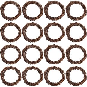 Grapevine Wreath Set, Marrywindix 16 Pieces Natural Vine Branch Wreath Christmas DIY Rattan Wreath Garland for Christmas Holiday Craft Wedding Decor (3 in.) in Saudi Arabia