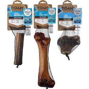 مجموعة متنوعة من مكافآت Roam Pet للعظام والمضغ مكونة من 3 قطع - GNAW-kle كبير، وBoss-trich، وعظم النخاع المدخن الكبير للكلاب المتوسطة والكبيرة in Kuwait