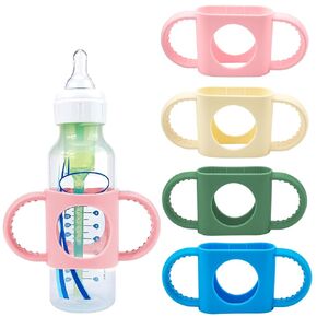 BeautyChen 5 Pack Baby Bottle Handles Compatible with Dr Brown Baby Bottles Soft Silicone Narrow Baby Bottles Handles Non-Slip Easy Grip Handles Dishwasher Safe (White, Pink, Yellow, Green,Light Blue) in Kuwait