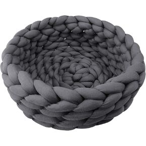 Lucky Monet Cat Basket Bed Cotton Knitted Round Pet Beds for Cats Cute Boho Cat Pet Bed Warm Woven Cat Nest for Puppy Kitten Cats Dogs (15.7", Mint Green)