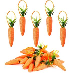 Easter Carrot Hanging Ornaments,15pcs Easter Carrot Decoration, DIY Carrots Crafts, Fake Vegetables for Party Festivals Decoration, Premium Foam Glitter Artificial Carrots Foam Mini Set in Kuwait