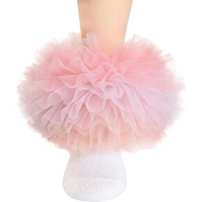 جوارب مكشكشة للفتيات من Twinkling at DOWN 6 طبقات مكشكشة من الدانتيل بحافة المعطف جوارب صغيرة/كبيرة الحجم للأطفال in Kuwait