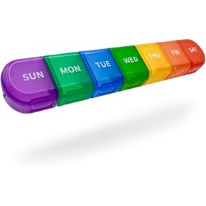 VANCANYOHO Weekly Large Pill Organizer for Travel，Rainbow 7 Detachable Portable Daily Pill Case，BPA-Free，Cute Pill Case for Big Vitamin, Gummy, Fish Oils，Medication, Supplement in Saudi Arabia