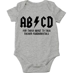 CBTwear ABCD - بدلة أطفال من قطعة واحدة للأطفال الصغار من AC Music DC Rock and Roll مرحة