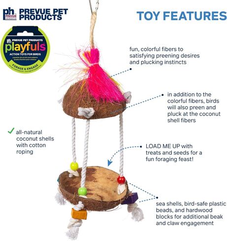 Prevue Pet Products Forage & Engage Tropical Teasers Tiki Hut Bird Toy 62188 in Saudi Arabia