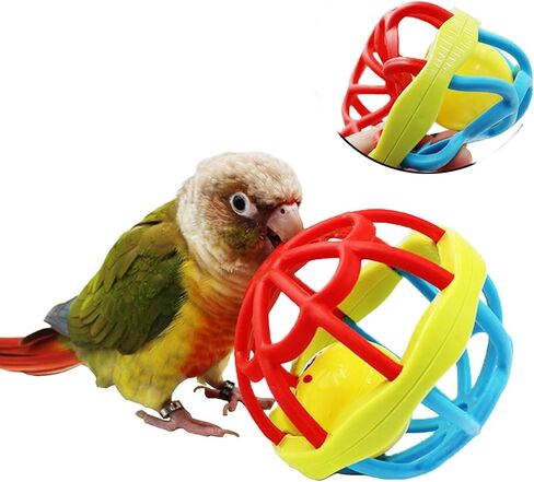 Bird Ball Foot Talon Toy for Chewing Training，Parrots Treat Tabletop Puzzle Ball Toy，Soft Rubber Bird Grinding Beak Ball，Bird Cage Playpen Gym Playground Decor for Cockatiels Conures African Grey in Kuwait