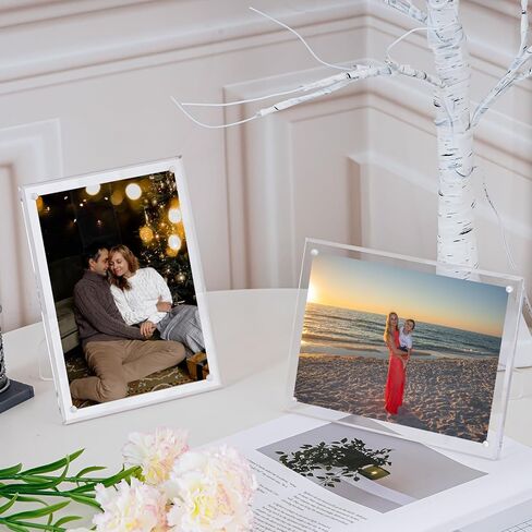 4 عبوات من إطار صور أكريليك مقاس 5 × 7 مع حامل، إطار صورة شفاف مع مغناطيس قوي لعرض سطح الطاولة، إطار مغناطيسي وإطارات صور لوسيت مقاس 5 × 7، إطارات صور سطح المكتب بدون إطار للمكتب المنزلي in Kuwait