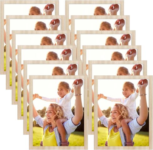 CRUGLA 8.5 x 11 Magnetic Picture Frame 12 Packs, Kids Artwork Frame Changeable, Magnetic Sheet with Self Adhesive Backing, Document Sign Paper Holder Poster Certificate Frame Bulk for Refrigerator in Kuwait