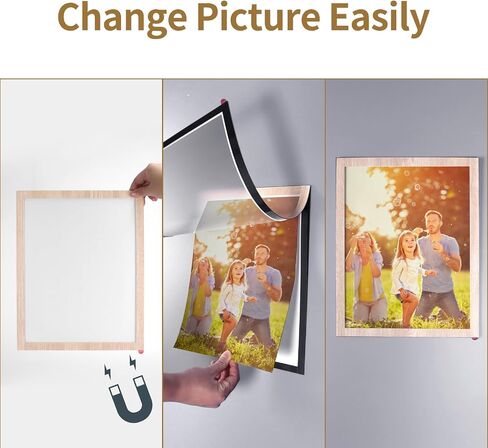 CRUGLA 8.5 x 11 Magnetic Picture Frame 12 Packs, Kids Artwork Frame Changeable, Magnetic Sheet with Self Adhesive Backing, Document Sign Paper Holder Poster Certificate Frame Bulk for Refrigerator in Kuwait