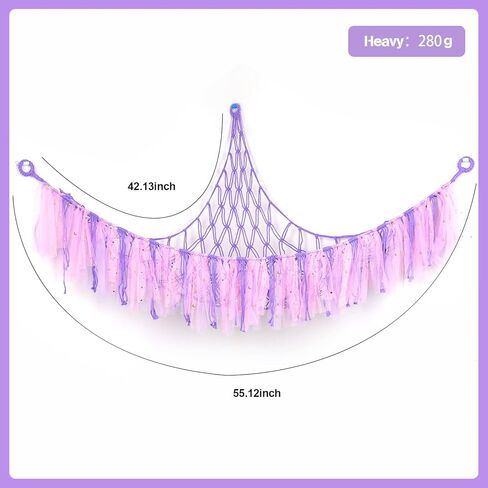 Stuffed Animal Storage Hammock Or Net,SLLFLY Toy Hammock With Led Light,Large Size Net For Stuffed Animals Corner,Perfect For Kids Room,Nursery,Playroom Bedroom (Pink) in Kuwait