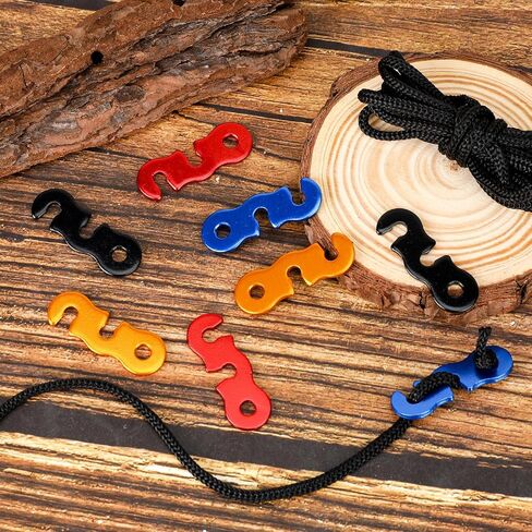 32 Pieces Aluminum Alloy Guyline Cord Adjusters Guyline Tensioner Tent Wind Rope Buckles Tent Rope Tensioners Paracord Tensioner for Tent Camping Hiking Backpacking Outdoor Activity in Saudi Arabia