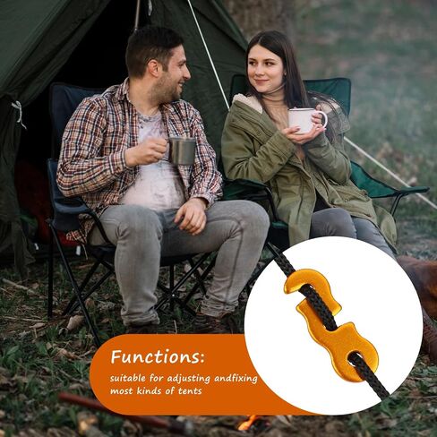32 Pieces Aluminum Alloy Guyline Cord Adjusters Guyline Tensioner Tent Wind Rope Buckles Tent Rope Tensioners Paracord Tensioner for Tent Camping Hiking Backpacking Outdoor Activity in Saudi Arabia