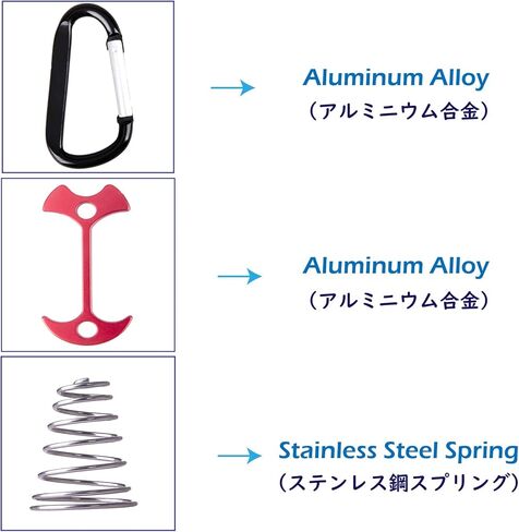 TRIWONDER 6 قطع سطح السفينة لوحة خيمة حصص الألومنيوم الربيع مرساة هيكل السمكة غيلين الحبل الضابط أوتاد خيمة مع حلقات تسلق للتخييم في الهواء الطلق المشي لمسافات طويلة in Kuwait