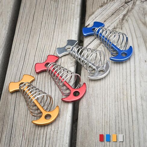 TRIWONDER 6 قطع سطح السفينة لوحة خيمة حصص الألومنيوم الربيع مرساة هيكل السمكة غيلين الحبل الضابط أوتاد خيمة مع حلقات تسلق للتخييم في الهواء الطلق المشي لمسافات طويلة in Kuwait