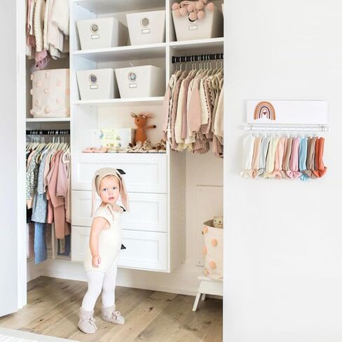 بوفي تاير حامل عصابة راس بتصميم بوهو بالوان قوس قزح، منظم عصابة راس للبنات الصغيرات، حامل فيونكة للشعر للفتيات الصغيرات، منظم تخزين اكسسوارات الشعر، ديكور محايد لغرفة الاطفال in Kuwait