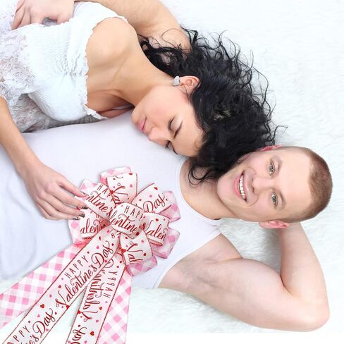 قطعتان من فيونكات اكليل الزهور الكبيرة لتزيين عيد الحب والمنزل وحفلات الزفاف وعيد الحب وعيد القديس باتريك والحرف اليدوية التي تصنعها بنفسك (انماط رومانسية) in Kuwait