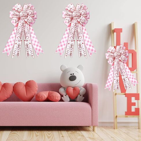 قطعتان من فيونكات اكليل الزهور الكبيرة لتزيين عيد الحب والمنزل وحفلات الزفاف وعيد الحب وعيد القديس باتريك والحرف اليدوية التي تصنعها بنفسك (انماط رومانسية) in Kuwait