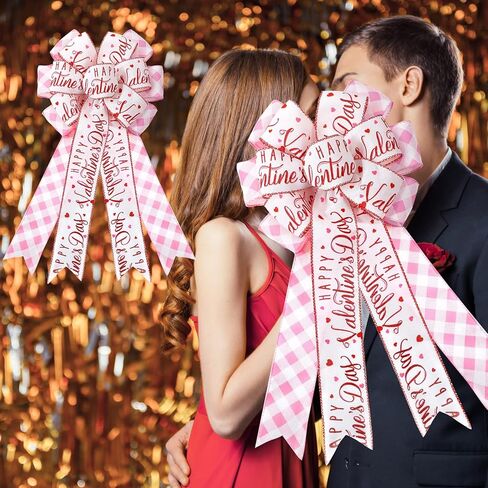 قطعتان من فيونكات اكليل الزهور الكبيرة لتزيين عيد الحب والمنزل وحفلات الزفاف وعيد الحب وعيد القديس باتريك والحرف اليدوية التي تصنعها بنفسك (انماط رومانسية) in Kuwait