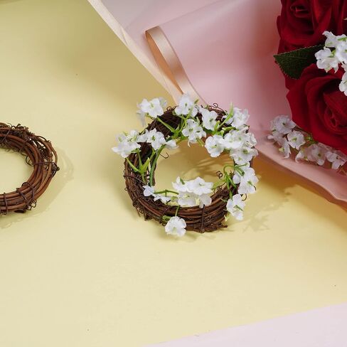 Grapevine Wreath Set, Marrywindix 16 Pieces Natural Vine Branch Wreath Christmas DIY Rattan Wreath Garland for Christmas Holiday Craft Wedding Decor (3 in.) in Saudi Arabia