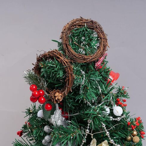 Grapevine Wreath Set, Marrywindix 16 Pieces Natural Vine Branch Wreath Christmas DIY Rattan Wreath Garland for Christmas Holiday Craft Wedding Decor (3 in.) in Saudi Arabia