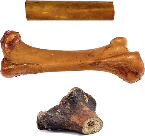 مجموعة متنوعة من مكافآت Roam Pet للعظام والمضغ مكونة من 3 قطع - GNAW-kle كبير، وBoss-trich، وعظم النخاع المدخن الكبير للكلاب المتوسطة والكبيرة in Kuwait
