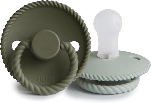 Frigg Rope SilkySoft Silicone Baby Pacifier | Made in Denmark | BPA-Free (Blush/Cream, 0-6 Months) in Kuwait