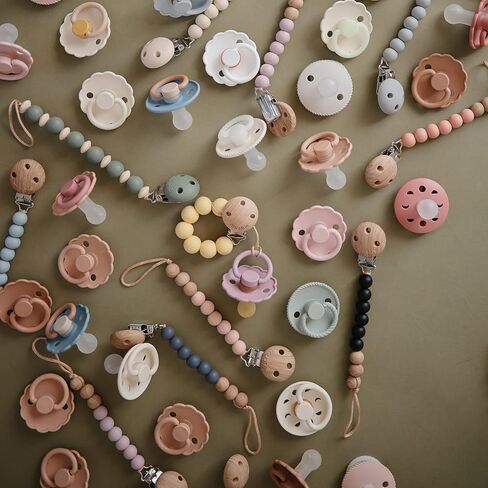 Frigg Rope SilkySoft Silicone Baby Pacifier | Made in Denmark | BPA-Free (Blush/Cream, 0-6 Months) in Kuwait