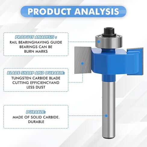 4 قطع لقم توجيه أرنب ساق 1/4 بوصة مع مجموعة محامل 6 (1/16 بوصة، 1/8 بوصة، 3/16 بوصة، 1/4 بوصة، 5/16 بوصة، 3/8 بوصة محامل) لحز الخشب، قابلة للتبديل محامل مع كوليه توجيه 1/2 بوصة إلى 1/4 بوصة in Kuwait