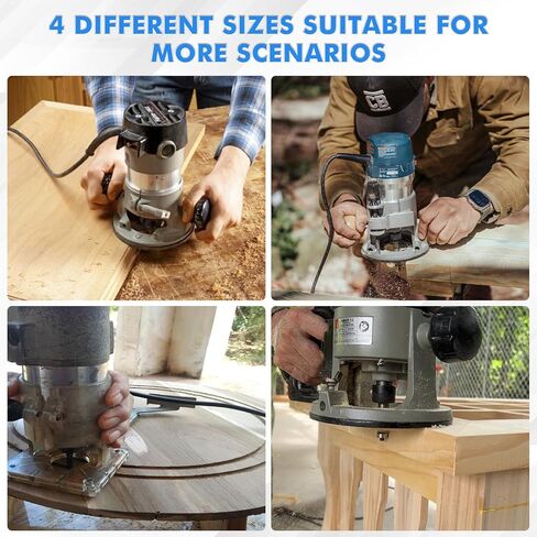 4 قطع لقم توجيه أرنب ساق 1/4 بوصة مع مجموعة محامل 6 (1/16 بوصة، 1/8 بوصة، 3/16 بوصة، 1/4 بوصة، 5/16 بوصة، 3/8 بوصة محامل) لحز الخشب، قابلة للتبديل محامل مع كوليه توجيه 1/2 بوصة إلى 1/4 بوصة in Kuwait