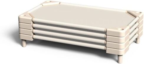 مهود الرعاية النهارية من نوجولون، مهود أطفال للرعاية النهارية، مهود أطفال قابلة للتكديس لمرحلة ما قبل المدرسة، مهود قيلولة لدولار الرعاية النهارية (بيج، 52 بوصة × 23 بوصة، 4 عبوات) in Kuwait