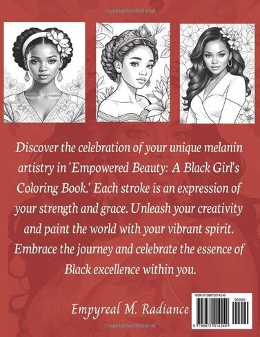 Empowered Beauty: A Black Girl's Coloring Book - 40 Portraits of Elegant Women with Flowers and Varied Crowns – Ideal for Teens, Adults, and Women, ... Royalty. A Truly Exceptional 8" x 11" Gift! in Saudi Arabia