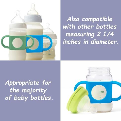BeautyChen 5 Pack Baby Bottle Handles Compatible with Dr Brown Baby Bottles Soft Silicone Narrow Baby Bottles Handles Non-Slip Easy Grip Handles Dishwasher Safe (White, Pink, Yellow, Green,Light Blue) in Kuwait