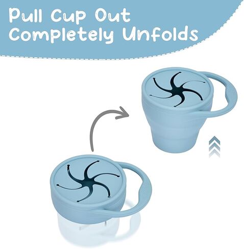 MumEZ Snack Cups for Toddlers, 2Pack Baby Snack Pots Food Grade Silicone Snack Cups, Spill-Proof Tops for Toddlers and Babies, Snack Spinner, Toddler Snack Pot in Saudi Arabia