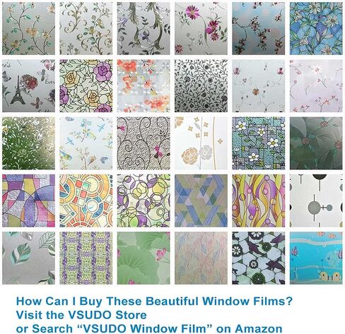 VSUDO 17.7" by 78.7" Mosaic Frosted Privacy Window Film, Removable Gray Mosaic Pattern Matte Window Film, Opaque Window Glass Covering, Static Cling Window Sticker for Home (9.68 Sq. Ft) in Saudi Arabia