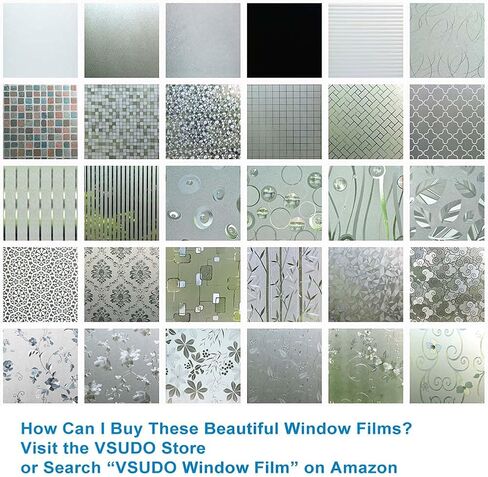 VSUDO 17.7" by 78.7" Mosaic Frosted Privacy Window Film, Removable Gray Mosaic Pattern Matte Window Film, Opaque Window Glass Covering, Static Cling Window Sticker for Home (9.68 Sq. Ft) in Saudi Arabia