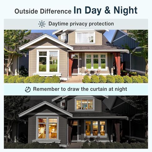 Tatub 35.4"x78" One Way Window Film Daytime Privacy Static Cling Mirror Window Tint for Home Office Door Living Room, Heat Reflective UV Blocking House Window Mirror Glass Tint, Black-Silver in Kuwait