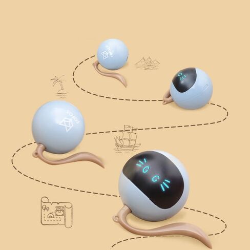 لعبة كرة تفاعلية للقطط من Ankege قابلة لإعادة الشحن، لعبة كرة متحركة أوتوماتيكية للنقيق والحركة لتنشيط ألعاب القطط للقطط الداخلية (أزرق) in Kuwait