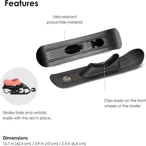 BABYZEN YOYO Skis - Allow Stroller to Slide Easily & Safely in Snow - Includes Protective Bag in Saudi Arabia