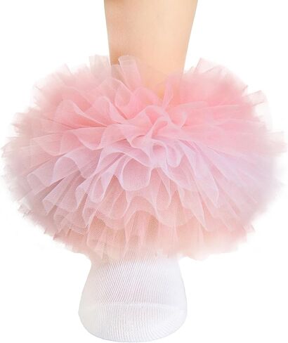 جوارب مكشكشة للفتيات من Twinkling at DOWN 6 طبقات مكشكشة من الدانتيل بحافة المعطف جوارب صغيرة/كبيرة الحجم للأطفال in Kuwait