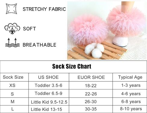 جوارب مكشكشة للفتيات من Twinkling at DOWN 6 طبقات مكشكشة من الدانتيل بحافة المعطف جوارب صغيرة/كبيرة الحجم للأطفال in Kuwait