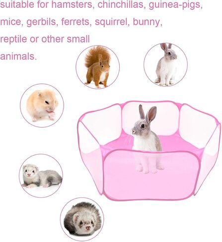 SOONHUA Small Animals Cage Tent, Pet Playpen Portable Pop Open Indoor/Outdoor Small Animal Cage Tent Fence for Hamster, hillas and Guinea-Pigs in Saudi Arabia