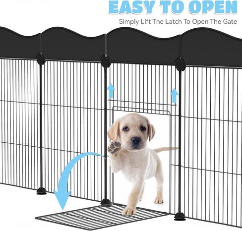 ان اي هوم قفص لعب للحيوانات الاليفة، قفص للحيوانات الصغيرة مع باب، سياج معدني فاخر للحيوانات الصغيرة للجراء والقطط الصغيرة والارانب والقنفذ والخنازير الغينية والقطط (48 انش × 24 انش × 20 انش، 12 لوح، in Kuwait