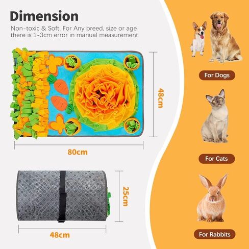 WAPYPAW Snuffle Mat For Dogs - Interactive Slow Feeding Snuffle Mat. Enrichment food puzzles toys For Pet Mental Stimulation. Snuffle Toys For Dog in Kuwait