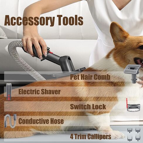 ZALBYUY Dog Grooming Vacuum Attachment Kit, Pet Grooming Tool Kit for Dyson  V7 V8, Conductive Hose, Comb, Limit Comb, Pet Dog Grooming Brush, Pet Hair Remover in Kuwait