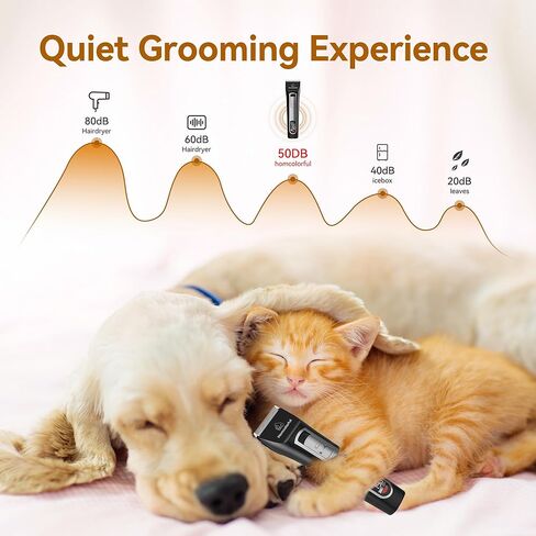 Homcolorful Dog Grooming Clippers,5 Adjustable Speeds,Dog Hair Trimmer Cordless,LED Display,Dog Grooming Kit,Dog Clippers for Thick Coats,Suitable for Dog,Cat and Other Pet in Kuwait