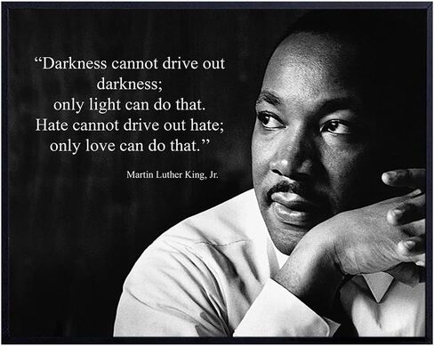 طباعة فنية جدارية باقتباس Darkness من Martin Luther King Jr. - جاهزة لتأطير الصورة (8X10) - ديكور المنزل - تمثل هدية تعليمية رائعة للمدارس والمعلمين - MLK ملهمة وتحفيزية in Kuwait