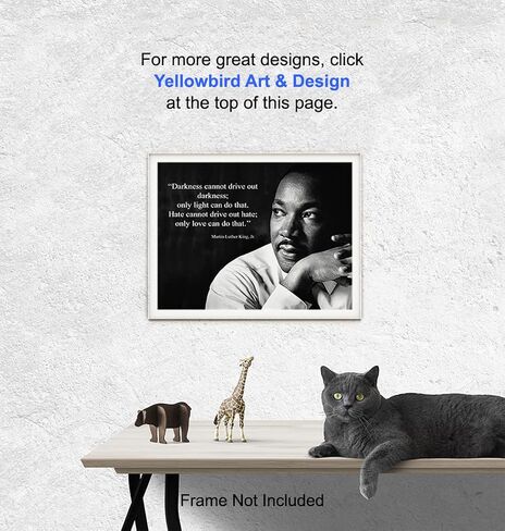طباعة فنية جدارية باقتباس Darkness من Martin Luther King Jr. - جاهزة لتأطير الصورة (8X10) - ديكور المنزل - تمثل هدية تعليمية رائعة للمدارس والمعلمين - MLK ملهمة وتحفيزية in Kuwait