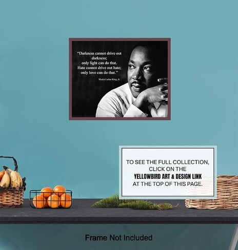 طباعة فنية جدارية باقتباس Darkness من Martin Luther King Jr. - جاهزة لتأطير الصورة (8X10) - ديكور المنزل - تمثل هدية تعليمية رائعة للمدارس والمعلمين - MLK ملهمة وتحفيزية in Kuwait