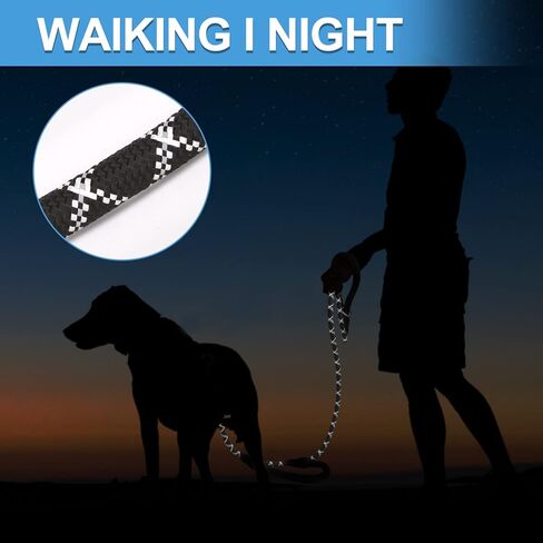 مقود الكلاب SuplutuX بطول 6 أقدام | مقود الكلب بمقبضين | مقابض مبطنة مريحة | متين | خياطة عاكسة | مقود للكلاب بمقبض مزدوج للكلاب الكبيرة والمتوسطة والصغيرة (6 أقدام) باللون الأسود in Kuwait